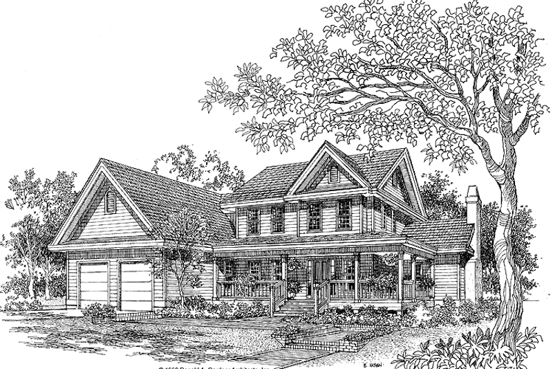 House Blueprint - Victorian Exterior - Front Elevation Plan #929-121