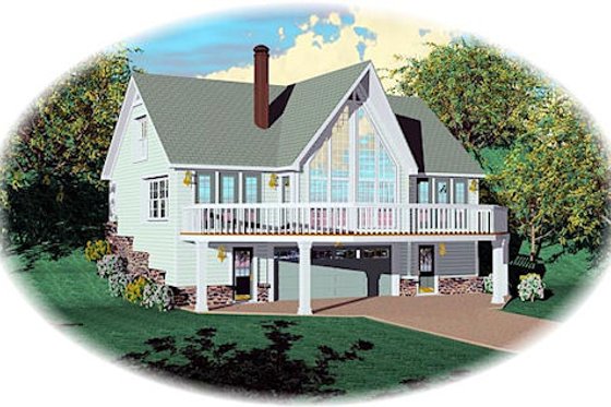 Exterior - Front Elevation for Country House Plan #81-13799 - 3 bed, 3 bath