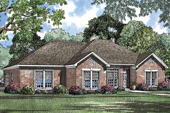 Exterior - Front Elevation 3 for Ranch House Plan #17-3175 - 4 bed, 2 bath