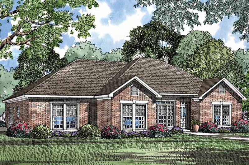 Dream House Plan - Exterior - Front Elevation 3 for Ranch House Plan #17-3175 - 4 bed, 2 bath