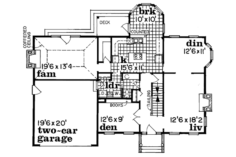 Home Plan - Floor Plan - Main Floor for Classical House Plan #47-744 - 3 bed, 2.5 bath