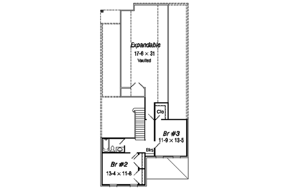 Floor Plan - Upper Floor for Colonial House Plan #329-267 - 3 bed, 2.5 bath