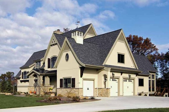 Exterior - Front Elevation 5 for European House Plan #928-25 - 6 bed, 3.5 bath