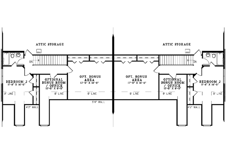 Home Plan - Floor Plan - Upper Floor for Country House Plan #17-3291 - 4 bed, 4 bath