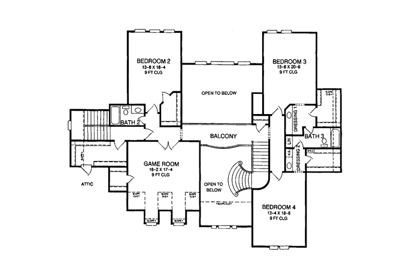 Home Plan - Floor Plan - Upper Floor 1 for Country House Plan #952-244 - 4 bed, 3.5 bath