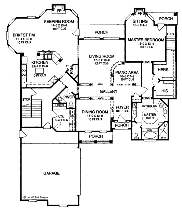 Architectural House Design - Country Floor Plan - Main Floor Plan #952-144