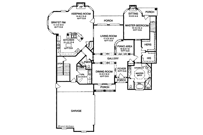 House Blueprint - Floor Plan - Main Floor for Country House Plan #952-144 - 3 bed, 2 bath