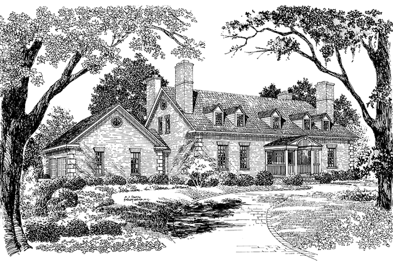 Home Plan - Classical Exterior - Front Elevation Plan #72-674