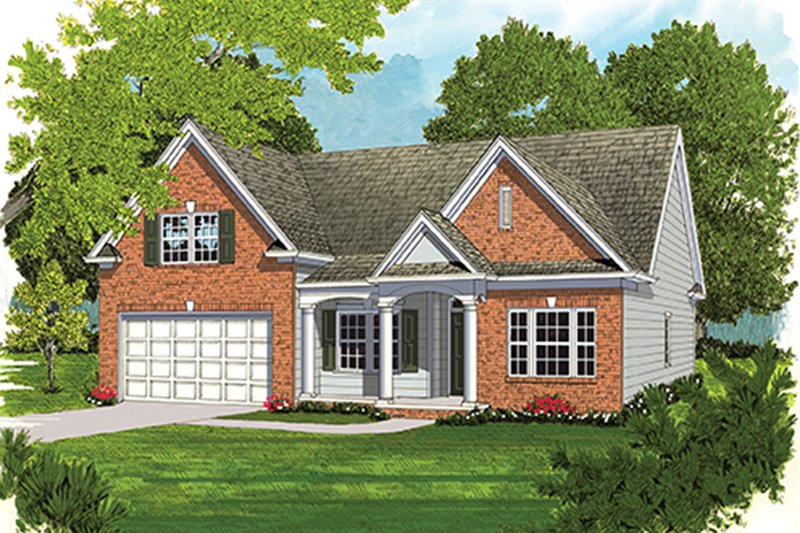 Dream House Plan - Exterior - Front Elevation 3 for Ranch House Plan #453-631 - 4 bed, 3 bath