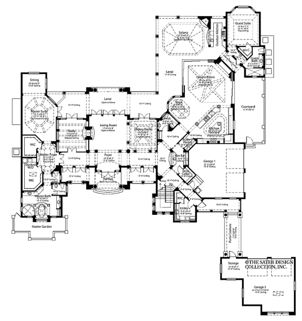 Architectural House Design - Mediterranean Floor Plan - Main Floor Plan #930-398