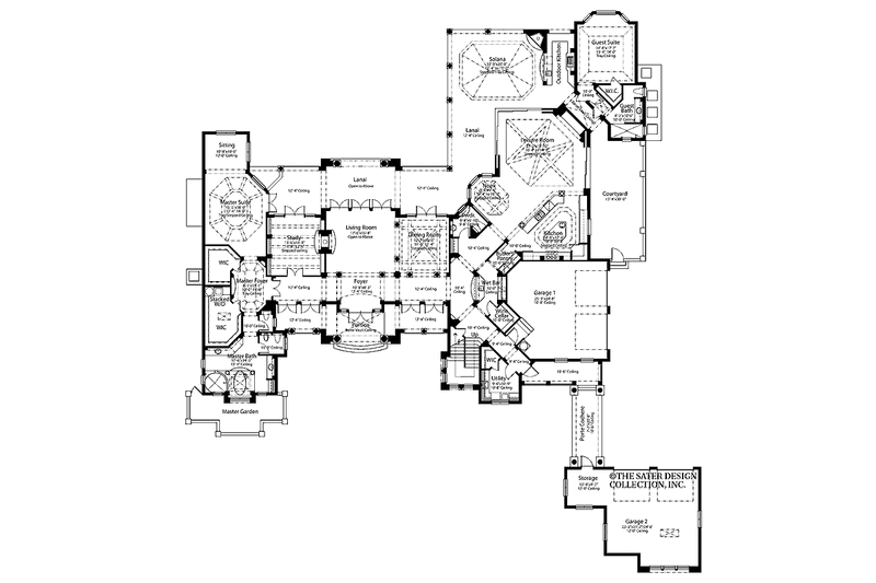 Architectural House Design - Floor Plan - Main Floor for Mediterranean House Plan #930-398 - 4 bed, 5.5 bath