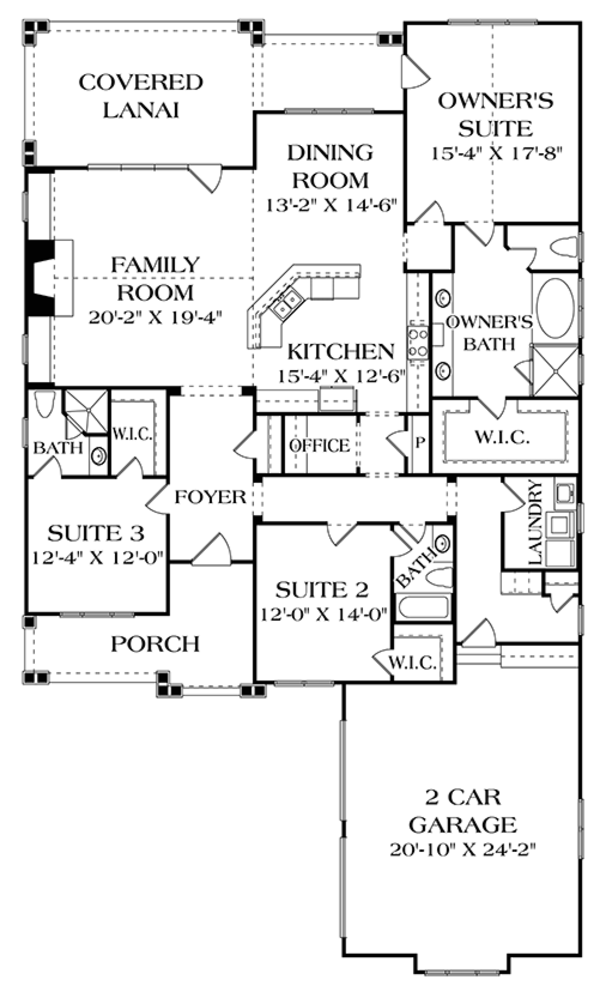 Architectural House Design - Craftsman Floor Plan - Main Floor Plan #453-623