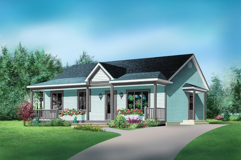 Country Style House Plan - 3 Beds 1 Baths 988 Sq/Ft Plan #25-4802