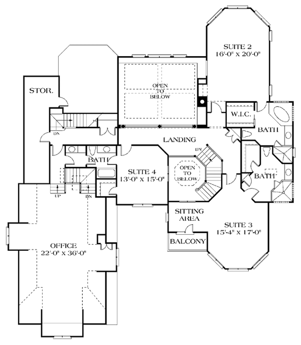 Dream House Plan - Traditional Floor Plan - Upper Floor Plan #453-196