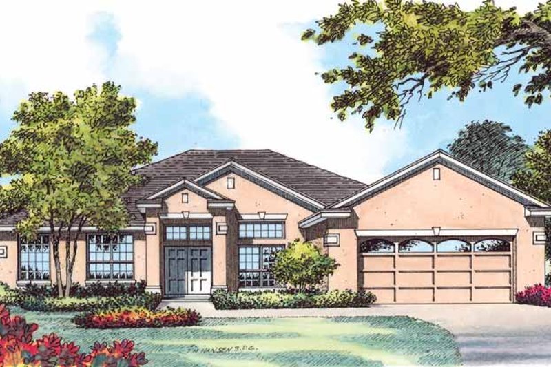 Dream House Plan - Mediterranean Exterior - Front Elevation Plan #1015-15