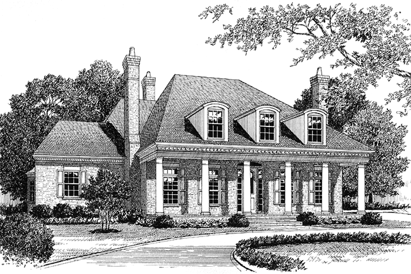 House Blueprint - Colonial Exterior - Front Elevation Plan #453-327