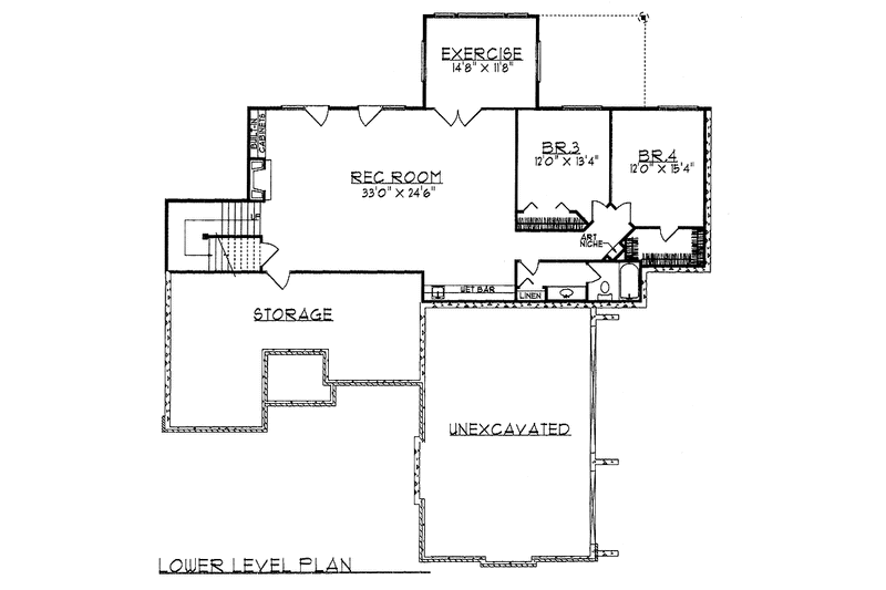 Dream House Plan - Floor Plan - Lower Floor for Traditional House Plan #70-1322 - 3 bed, 2.5 bath