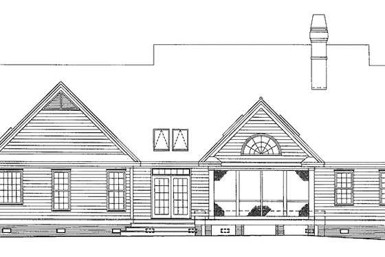 Exterior - Rear Elevation for Traditional House Plan #929-574 - 3 bed, 2 bath