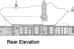 Exterior - Rear Elevation for European House Plan #310-334 - 4 bed, 3.5 bath