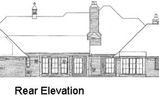 Exterior - Rear Elevation for European House Plan #310-334 - 4 bed, 3.5 bath