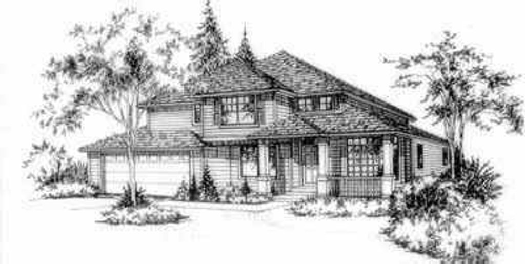 Exterior - Front Elevation 2 for Craftsman House Plan #78-199 - 4 bed, 2.5 bath