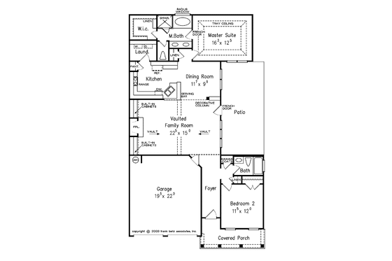 Floor Plan - Main Floor for Classical House Plan #927-134 - 2 bed, 2 bath