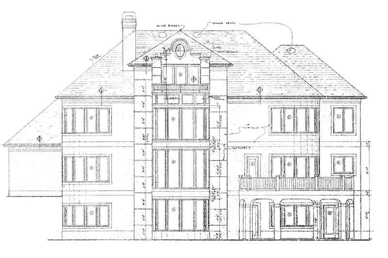 House Design - Exterior - Rear Elevation for European House Plan #453-110 - 5 bed, 5.5 bath