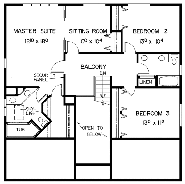 House Plan Design - Traditional Floor Plan - Upper Floor Plan #60-998