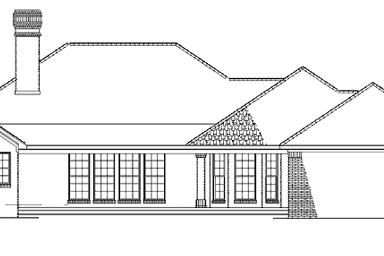 Exterior - Rear Elevation for European House Plan #17-3079 - 4 bed, 2.5 bath