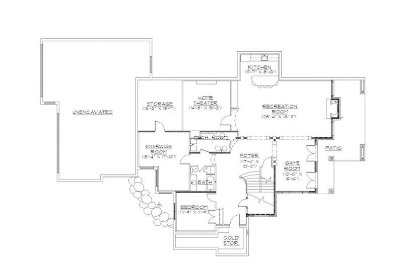 Dream House Plan - Floor Plan - Lower Floor for Traditional House Plan #945-136 - 6 bed, 4 bath