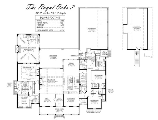 House Blueprint - Southern Floor Plan - Main Floor Plan #1074-71