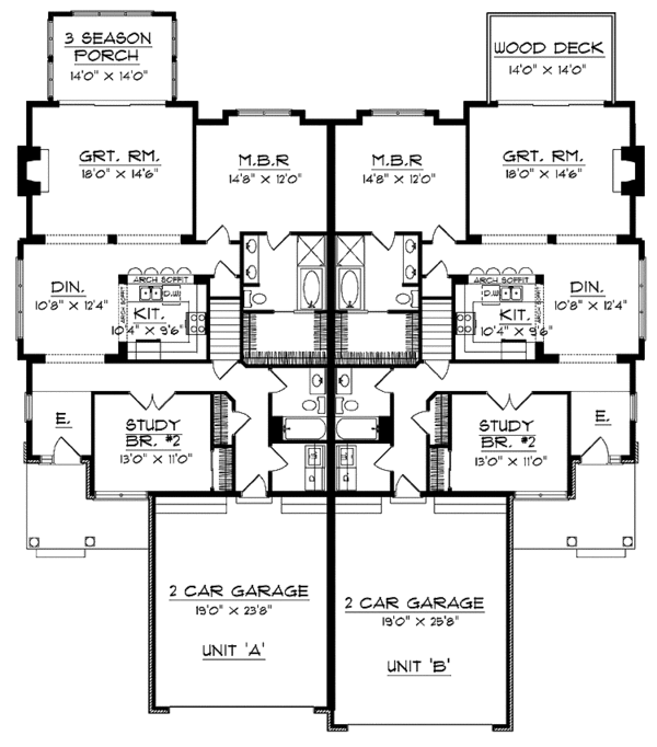 Home Plan - Traditional Floor Plan - Main Floor Plan #70-1392