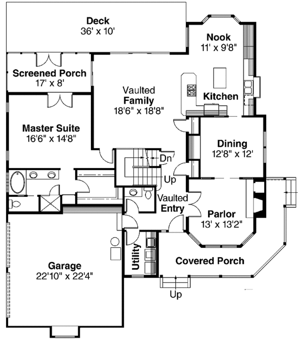 Dream House Plan - Country Floor Plan - Main Floor Plan #124-1081