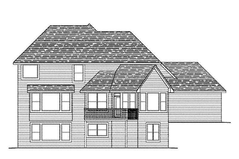 Home Plan - Exterior - Rear Elevation for Traditional House Plan #51-1054 - 4 bed, 2.5 bath