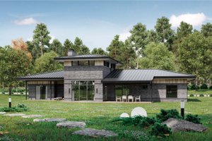 Exterior - Rear Elevation for Modern House Plan #924-26 - 3 bed, 2.5 bath