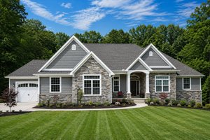 House Design - Exterior - Front Elevation for European House Plan #20-2128 - 3 bed, 2.5 bath