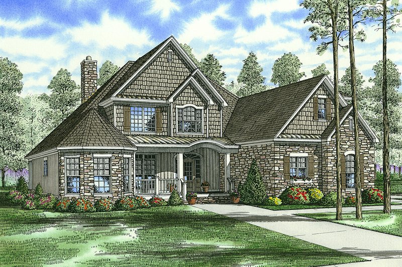 Architectural House Design - Craftsman Exterior - Front Elevation Plan #17-2153