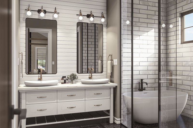 House Blueprint - Interior - Master Bathroom for Ranch House Plan #455-485 - 3 bed, 2.5 bath