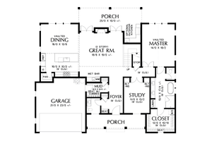Floor Plan - Main Floor for Contemporary House Plan #48-1003 - 4 bed, 3.5 bath