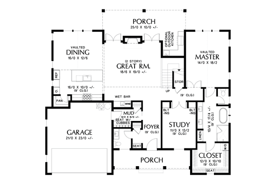 Floor Plan - Main Floor for Contemporary House Plan #48-1003 - 4 bed, 3.5 bath