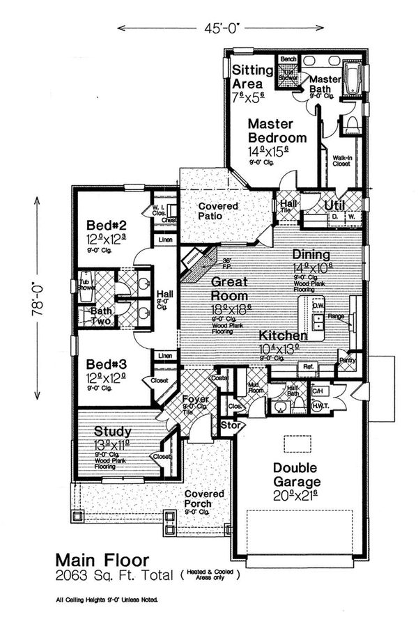 Dream House Plan - Craftsman Floor Plan - Main Floor Plan #310-1313