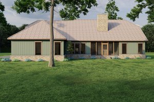 Exterior - Rear Elevation for Country House Plan #17-2901 - 3 bed, 2 bath