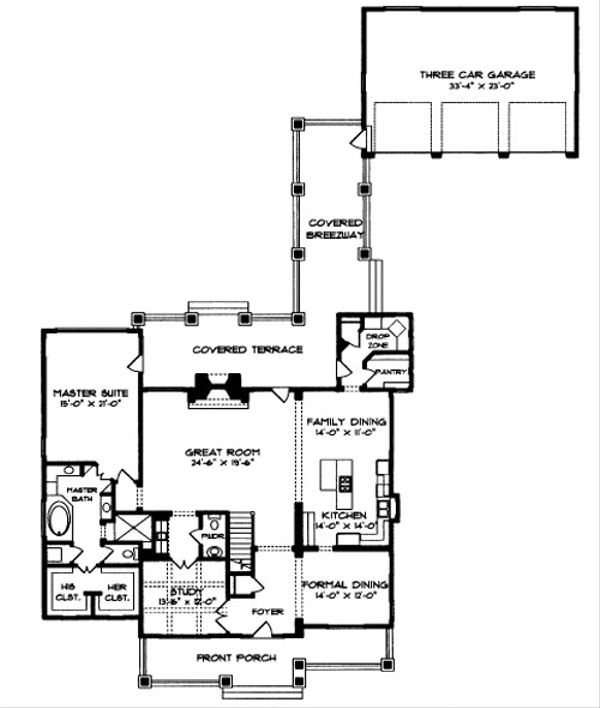 Craftsman Floor Plan - Main Floor Plan #413-117