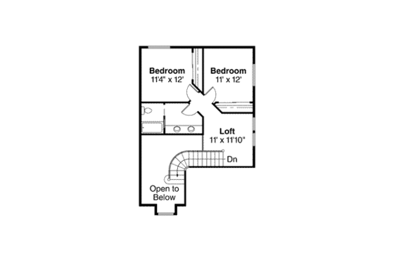 Floor Plan - Upper Floor for Traditional House Plan #124-138 - 3 bed, 2.5 bath