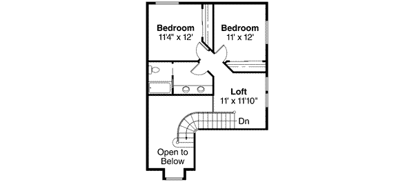 Traditional Floor Plan - Upper Floor Plan #124-138