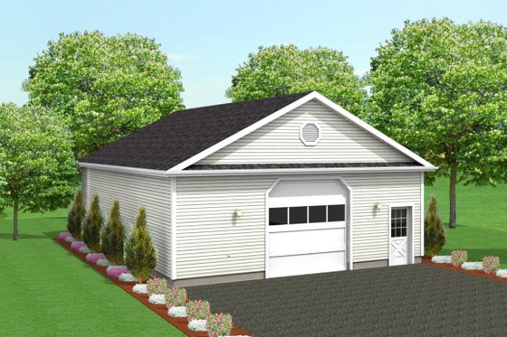 Exterior - Front Elevation for Traditional House Plan #75-198, 0 bath