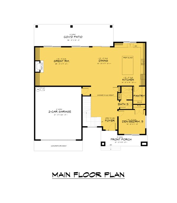 Contemporary Floor Plan - Main Floor Plan #1066-166