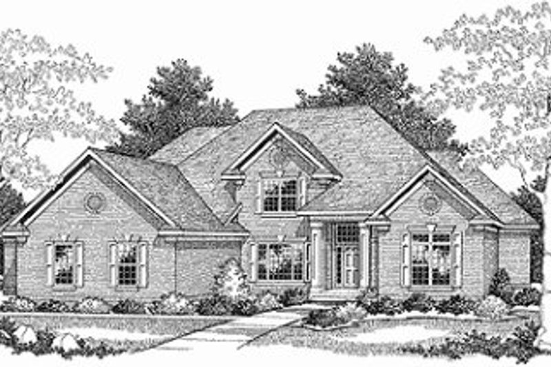 House Blueprint - Traditional Exterior - Front Elevation Plan #70-527
