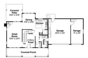 Floor Plan - Main Floor for Traditional House Plan #124-627 - 3 bed, 2.5 bath
