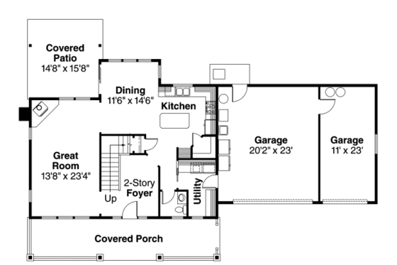 Floor Plan - Main Floor for Traditional House Plan #124-627 - 3 bed, 2.5 bath